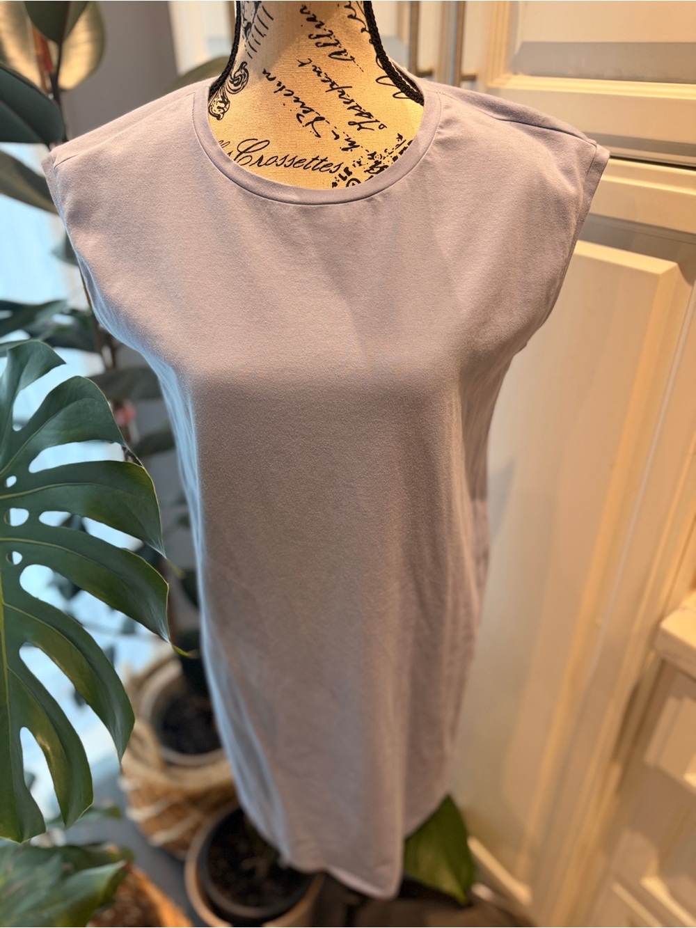 Eileen Fisher Sleeveless Crewneck shirt dress in Soft Lavender - Picture 8 of 14
